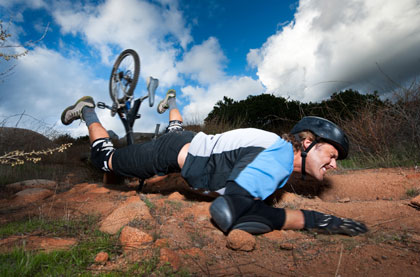 Injury from mountain biking trauma